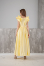 Платье длинное желтый котон 027043