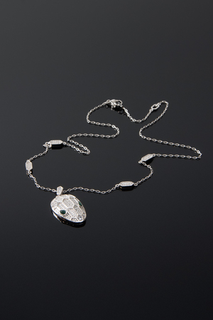 Ожерелье bvlgari маленькое серебряное 029128