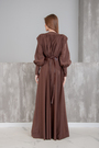 Платье длинное коричневый котон 029264
