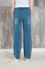 Джинси вишивка на кармані сині джинс 029326