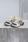 Кросівки жовті вставки біло жовтий текстиль 029353