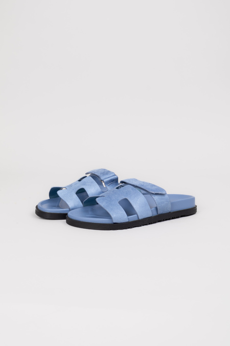 Шльопанці блакитні замша 029516