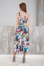 Сукня квіти (довга) різнокол текстиль 029555