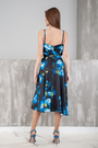 Платье синие цветы черный текстиль 029557