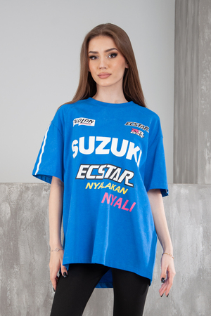 Футболка логотип suzuki синий текстиль 029726