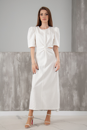 Платье длинное белый текстиль 030186