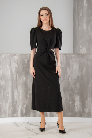 Платье длинное черный текстиль 030187