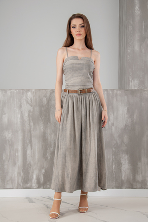 Сукня довга сірий текстиль 030188