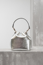 Рюкзак лого серебряное 20х16 см серебряная кожа 030694