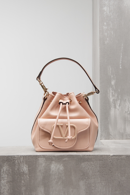 Рюкзак лого розовый 20х16 см розовая кожа 030695