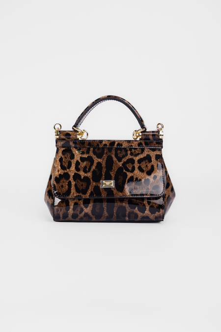 Сумка лого золоте 24 см гепард шкіра 030767