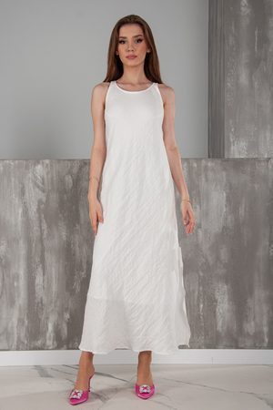 Платье длинное белый котон 031119
