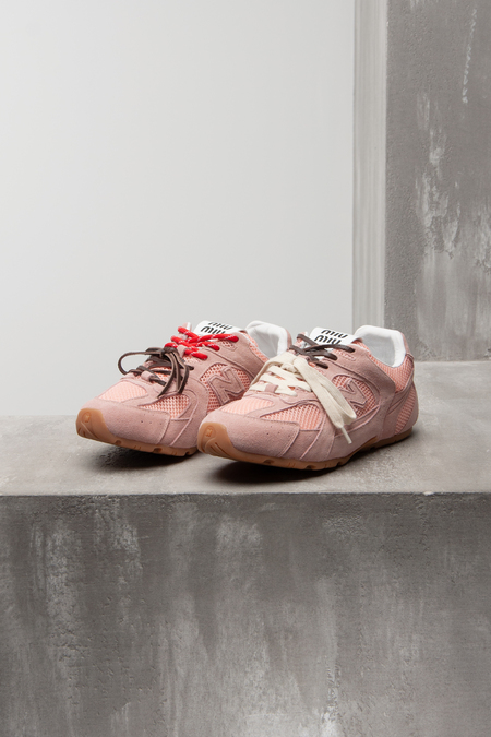 Кросівки miu miu+new balance рожевий текстиль 031190