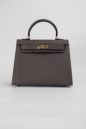 Сумка 25см золота пряжка графіт шкіра 032879