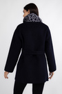 Пальто длинное темно-синий текстиль 033097