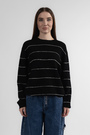 Кофта в полоску чорний котон 033857