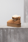 Ugg высокая подошва мех на застежке беж лого бежевый замш 034037