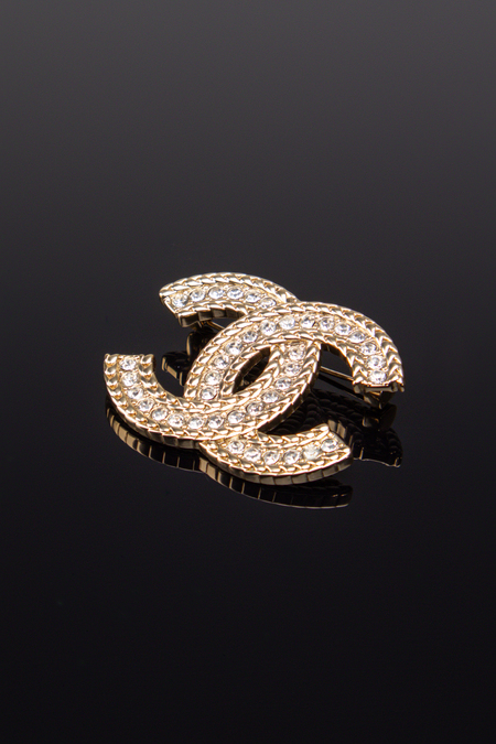 Брошь камни золото 034112