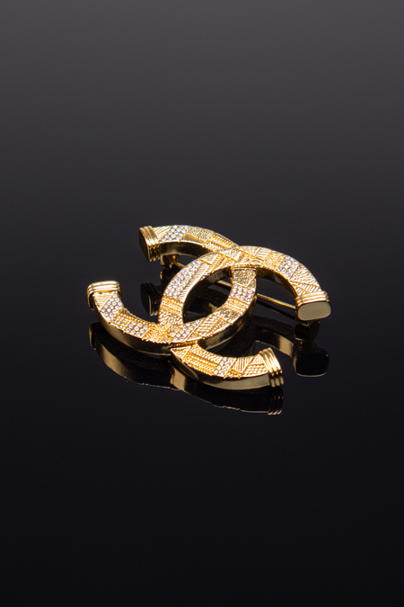 Брошь геометрический рисунок золото 034123