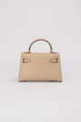Сумка золотая фурнитура 19 см светлый беж кожа 034502