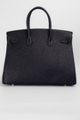 Сумка 35 см, 2 ручки чорна шкіра 034689