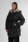 Куртка довга, хутро темно-сірий котон 035371