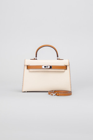 Сумка срібна фурнітура коричневий ремінець 19 см молочна шкіра 036534