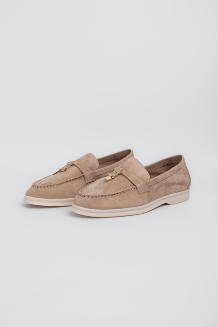 Лофери золоті аксесуари мігдаль замша 036596