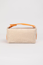 Сумка оранжевое лого бежевый текстиль 036791