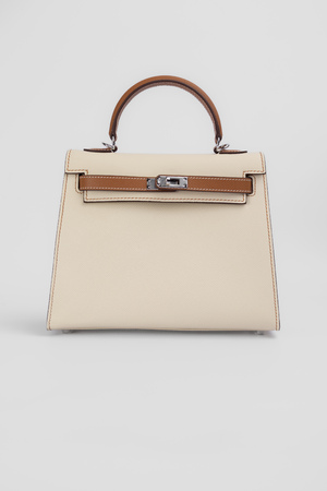 Сумка 25 см коричнева пряжка золоті аксесуари молочна шкіра 036814