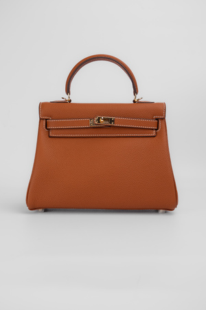 Сумка 25 см золоті аксесуари коричнева шкіра ікра 036825