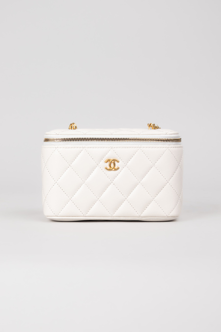 Сумка золоте лого 10 см біла шкіра фактурна 037160