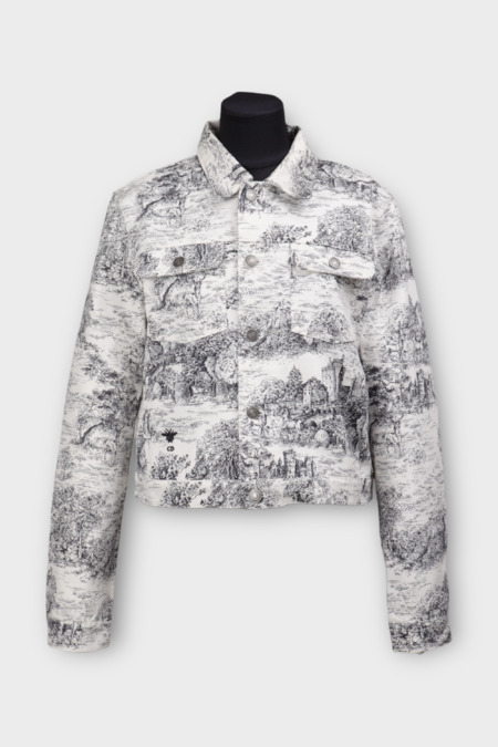 Куртка чорний малюнок білий джинс 037413