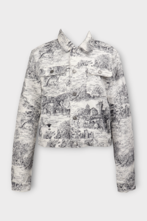 Куртка чорний малюнок білий джинс 037413