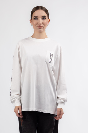 Кофта чорне лого кишеня білий котон 037532