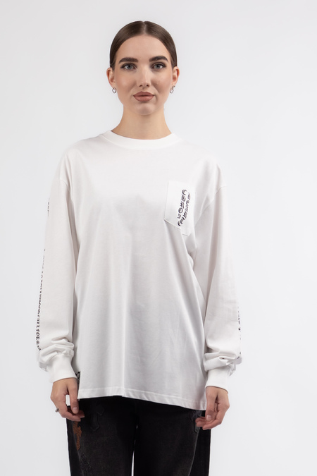 Кофта чорне лого кишеня білий котон 037532