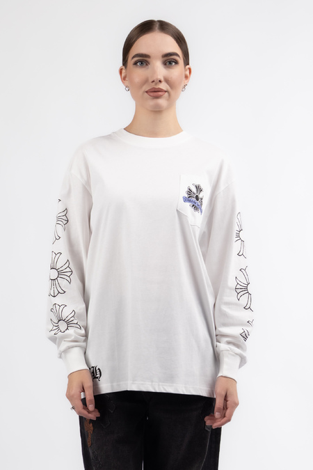 Кофта чорне лого кишеня білий котон 037533