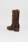 Чоботи лого темно-коричневий замш 037672