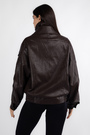 Куртка блискавка темно-коричнева еко-шкіра 037708