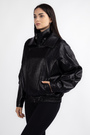 Куртка блискавка чорна еко-шкіра 037709