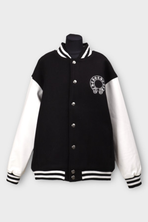 Куртка біла смужка бомбер лого біле чорно-білий котон еко-шкіра 037769