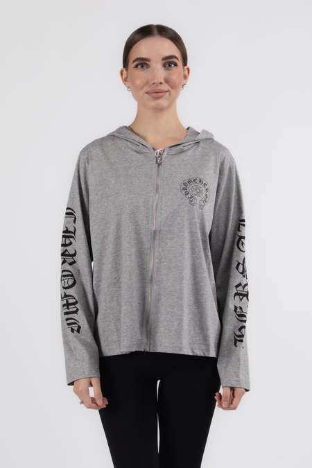 Кофта чорне лого сірий котон 037772