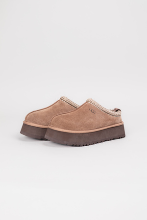 Ugg біло-бежева вишивка коричневий замш 037776