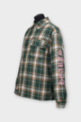 Куртка клітинка рожеве лого зелений котон 037818