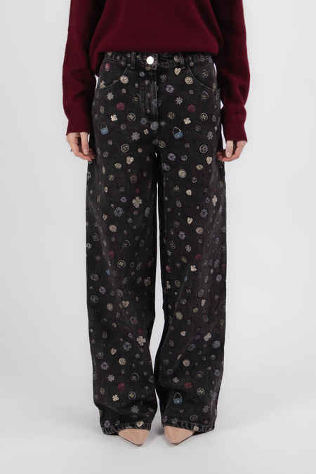 Джинси малюнок чорний джинс 037820