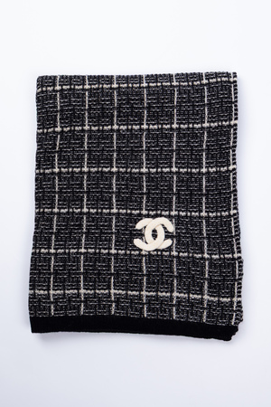 Палантин смужка біло-чорний 037865