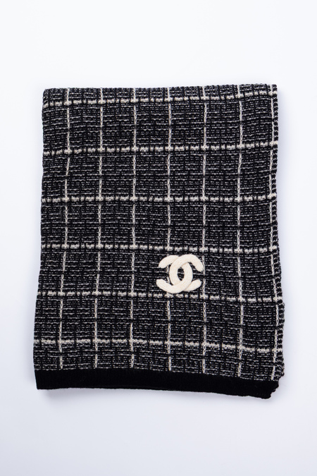 Палантин смужка біло-чорний 037865