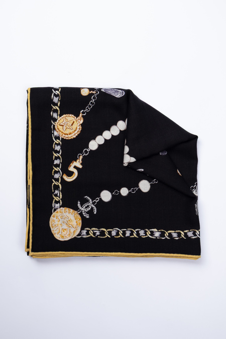 Палантин малюнок чорний 037872