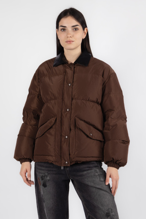 Куртка черный воротничок молния коричневый полиэстер 037912