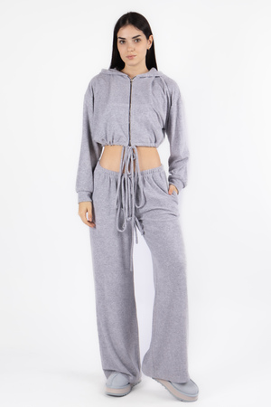 Костюм кофта+штани сіра махра 037929